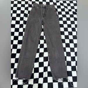 Madewell The Perfect Vintage Straight leg Jean crop raw hem washed black 27